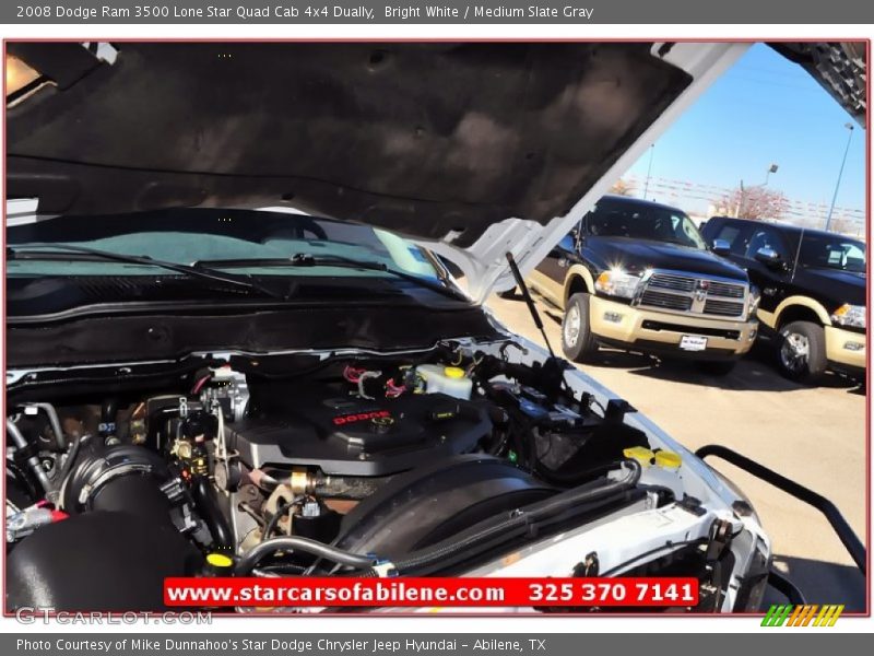Bright White / Medium Slate Gray 2008 Dodge Ram 3500 Lone Star Quad Cab 4x4 Dually