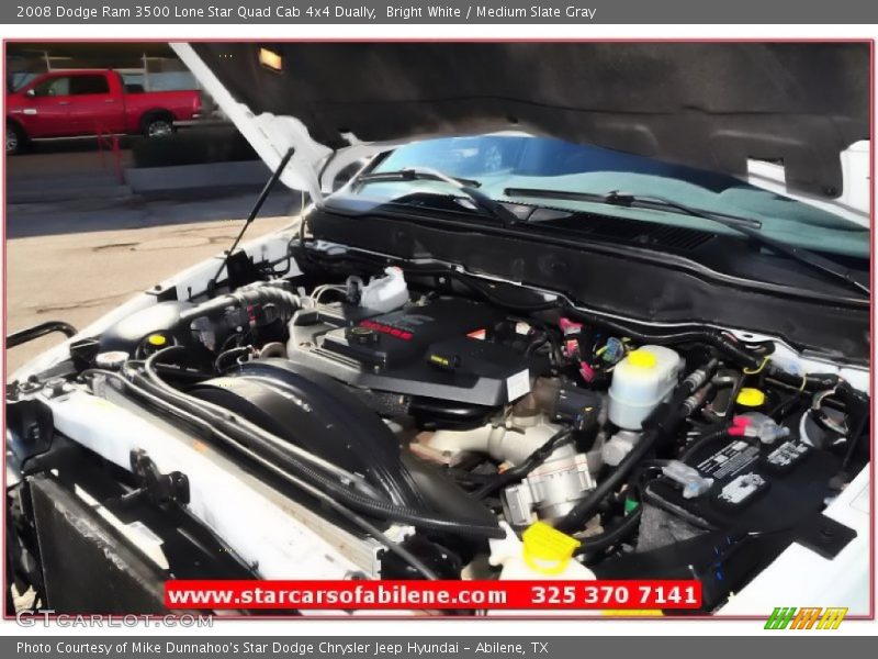 Bright White / Medium Slate Gray 2008 Dodge Ram 3500 Lone Star Quad Cab 4x4 Dually