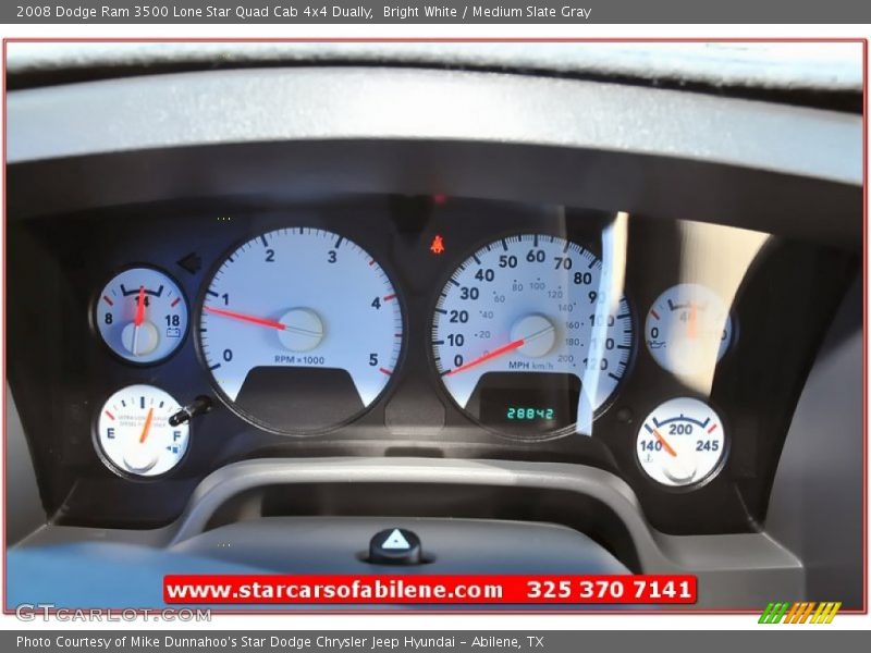 Bright White / Medium Slate Gray 2008 Dodge Ram 3500 Lone Star Quad Cab 4x4 Dually