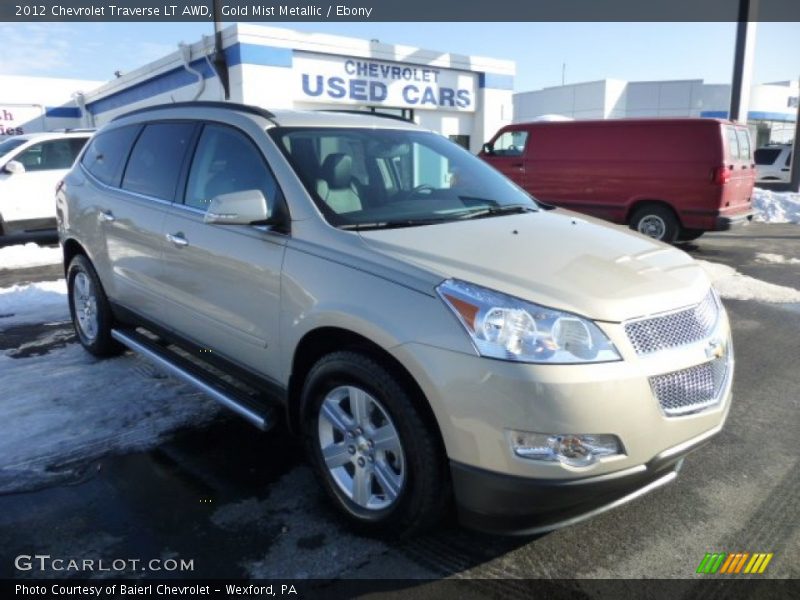 Gold Mist Metallic / Ebony 2012 Chevrolet Traverse LT AWD