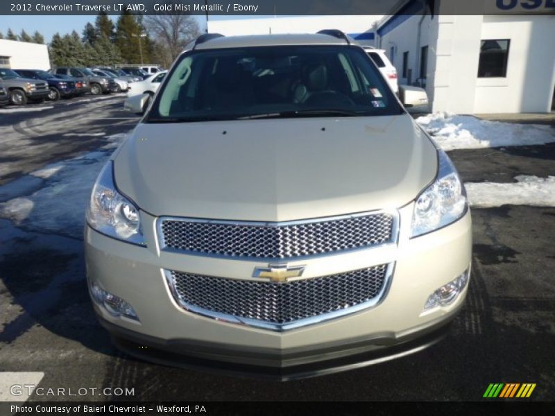 Gold Mist Metallic / Ebony 2012 Chevrolet Traverse LT AWD