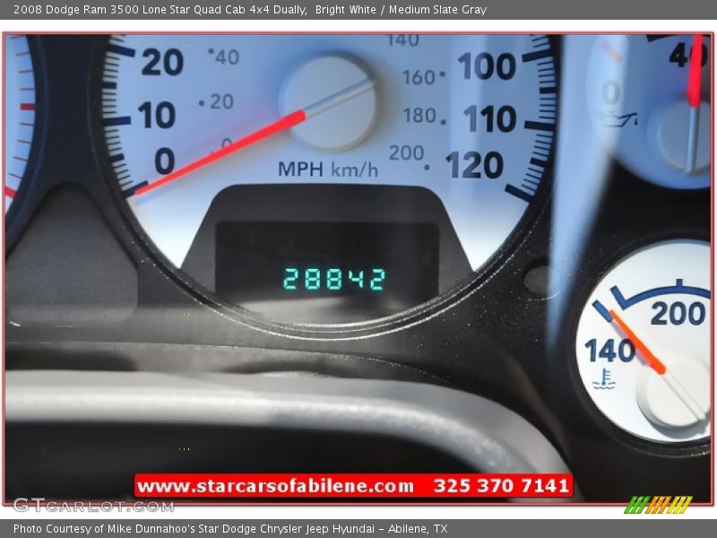 Bright White / Medium Slate Gray 2008 Dodge Ram 3500 Lone Star Quad Cab 4x4 Dually