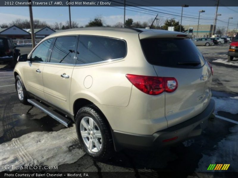 Gold Mist Metallic / Ebony 2012 Chevrolet Traverse LT AWD