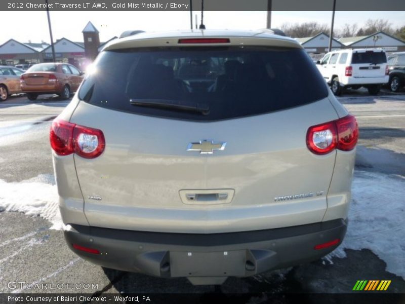 Gold Mist Metallic / Ebony 2012 Chevrolet Traverse LT AWD