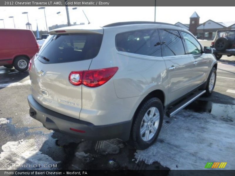 Gold Mist Metallic / Ebony 2012 Chevrolet Traverse LT AWD