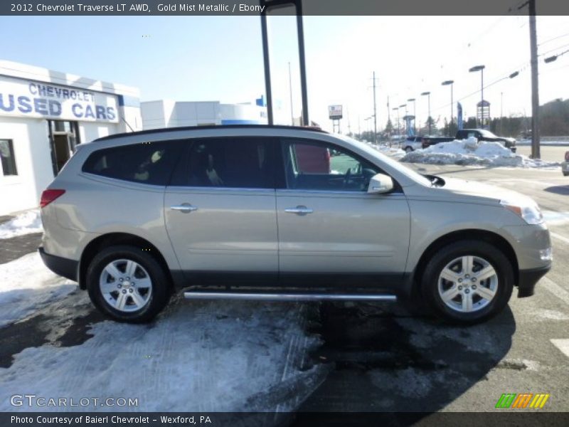 Gold Mist Metallic / Ebony 2012 Chevrolet Traverse LT AWD