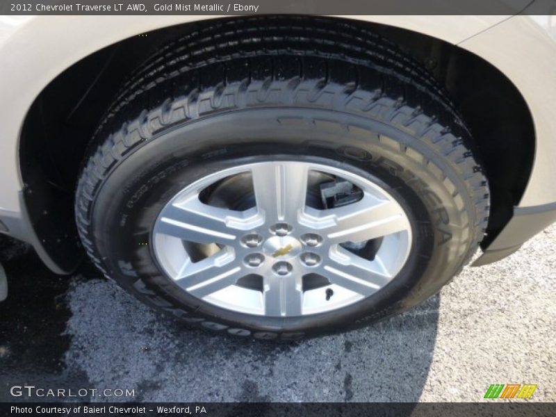 Gold Mist Metallic / Ebony 2012 Chevrolet Traverse LT AWD