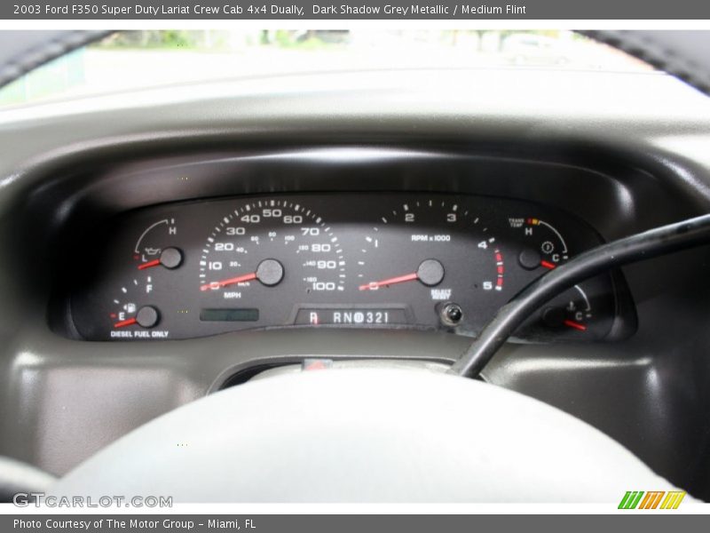 Dark Shadow Grey Metallic / Medium Flint 2003 Ford F350 Super Duty Lariat Crew Cab 4x4 Dually