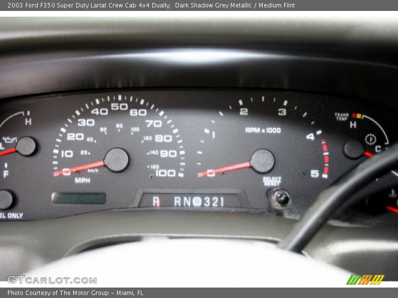 Dark Shadow Grey Metallic / Medium Flint 2003 Ford F350 Super Duty Lariat Crew Cab 4x4 Dually