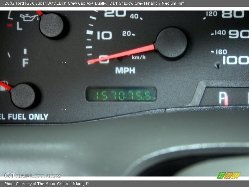 Dark Shadow Grey Metallic / Medium Flint 2003 Ford F350 Super Duty Lariat Crew Cab 4x4 Dually