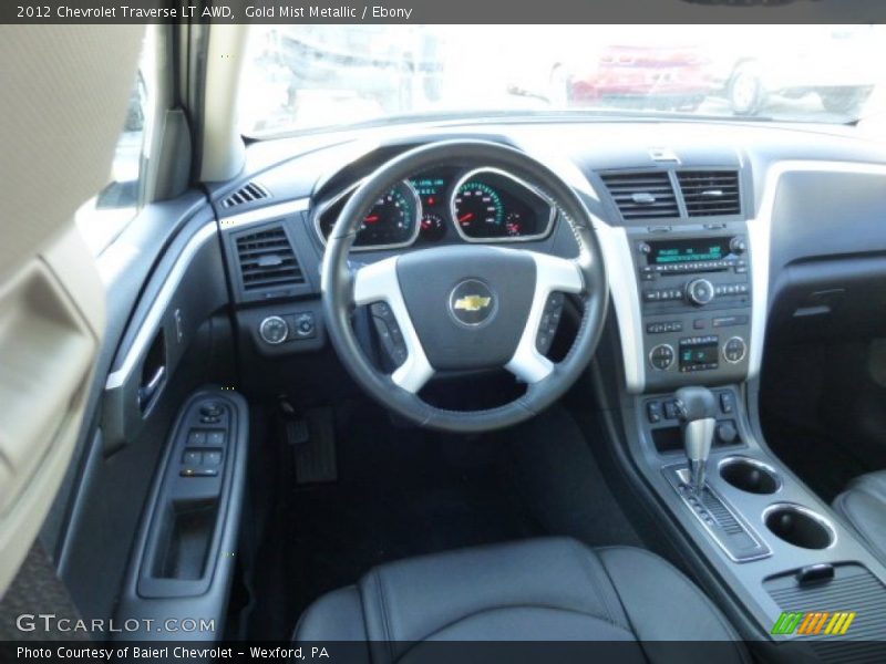 Gold Mist Metallic / Ebony 2012 Chevrolet Traverse LT AWD