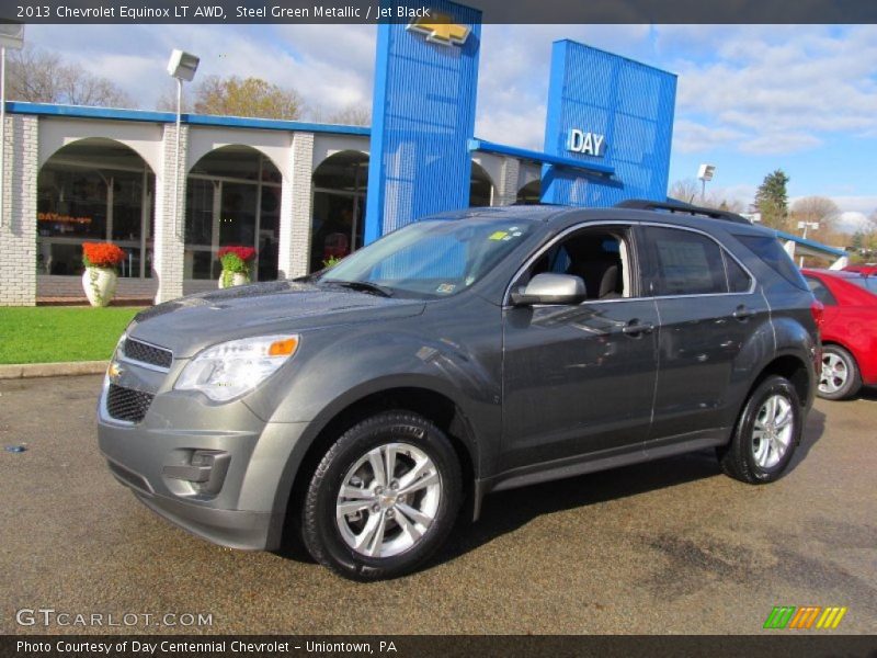 Steel Green Metallic / Jet Black 2013 Chevrolet Equinox LT AWD