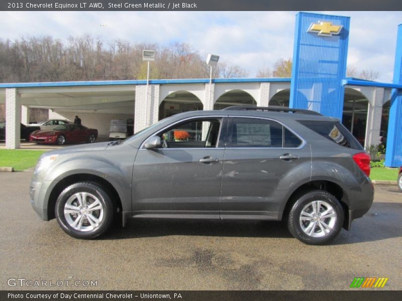 Steel Green Metallic / Jet Black 2013 Chevrolet Equinox LT AWD