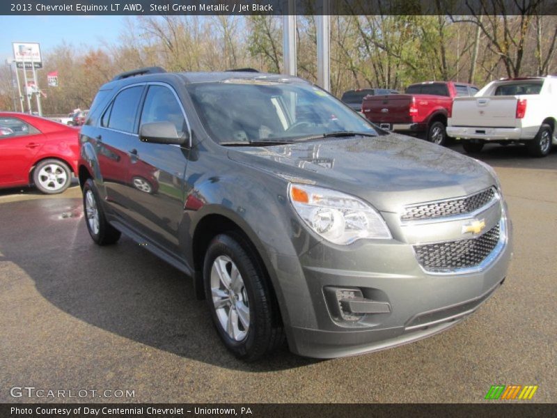 Steel Green Metallic / Jet Black 2013 Chevrolet Equinox LT AWD
