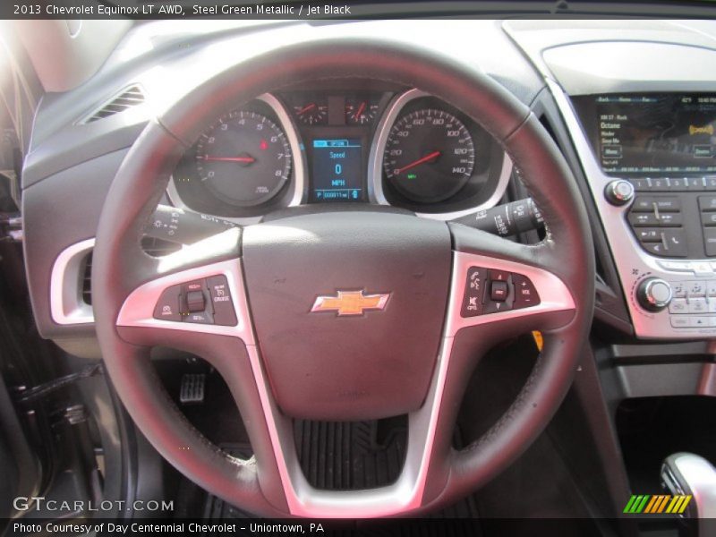 Steel Green Metallic / Jet Black 2013 Chevrolet Equinox LT AWD