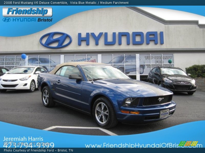 Vista Blue Metallic / Medium Parchment 2008 Ford Mustang V6 Deluxe Convertible