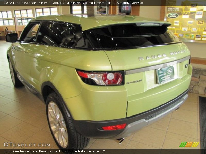 Colima Lime Metallic / Almond/Espresso 2012 Land Rover Range Rover Evoque Coupe Pure