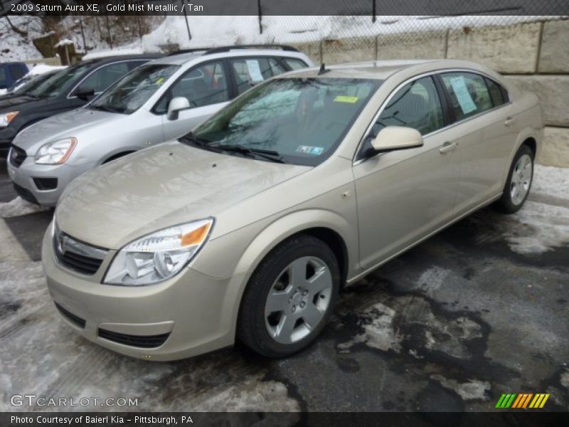 Gold Mist Metallic / Tan 2009 Saturn Aura XE