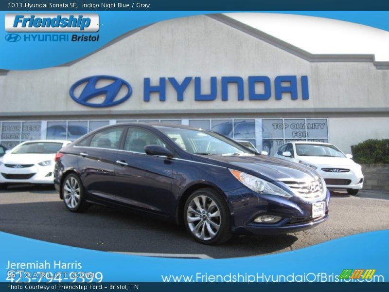 Indigo Night Blue / Gray 2013 Hyundai Sonata SE