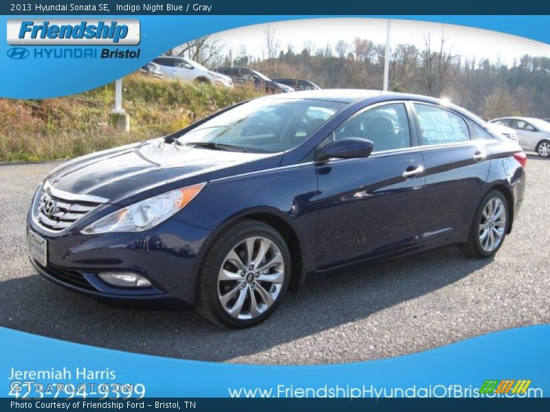 Indigo Night Blue / Gray 2013 Hyundai Sonata SE