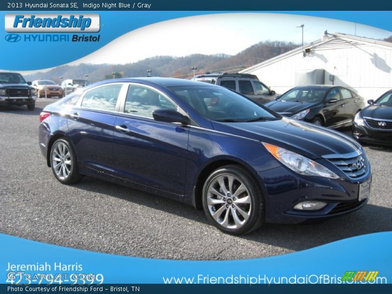 Indigo Night Blue / Gray 2013 Hyundai Sonata SE