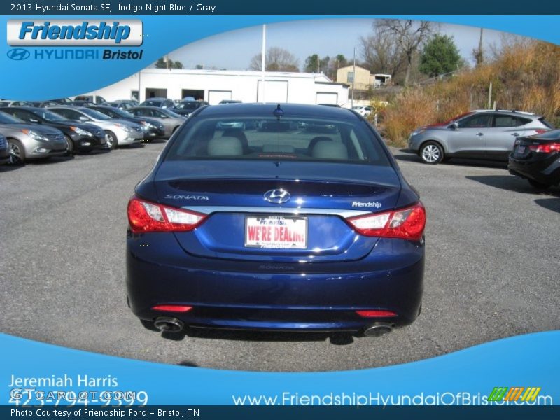 Indigo Night Blue / Gray 2013 Hyundai Sonata SE