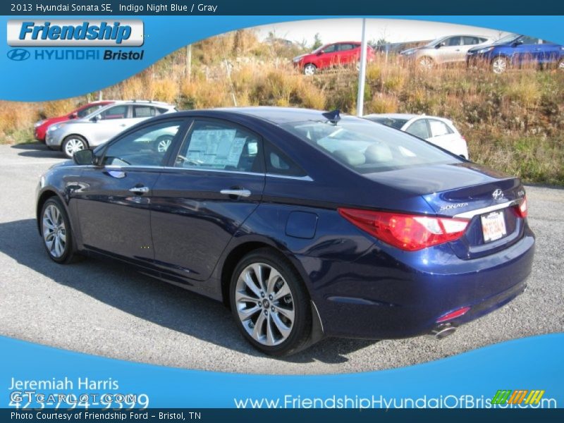 Indigo Night Blue / Gray 2013 Hyundai Sonata SE