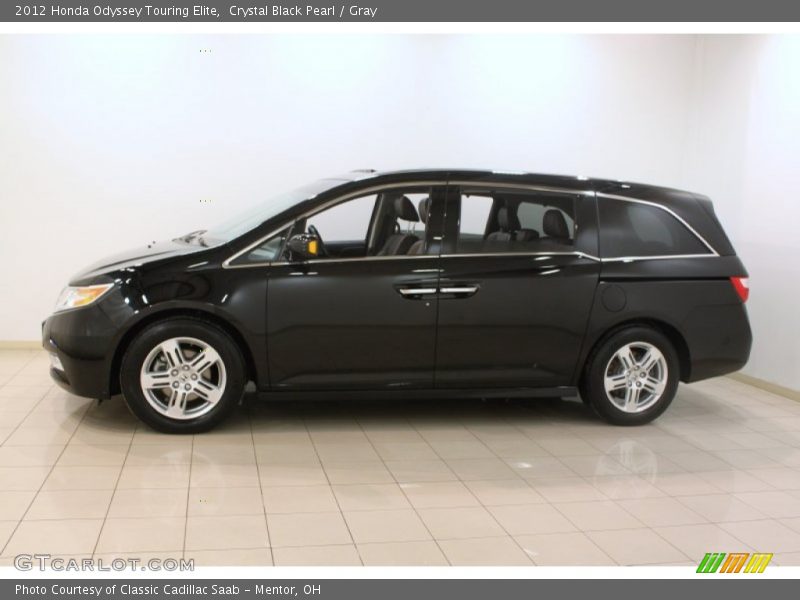 Crystal Black Pearl / Gray 2012 Honda Odyssey Touring Elite