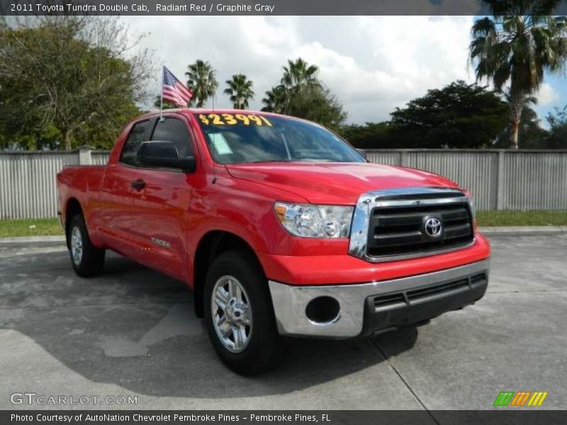Radiant Red / Graphite Gray 2011 Toyota Tundra Double Cab