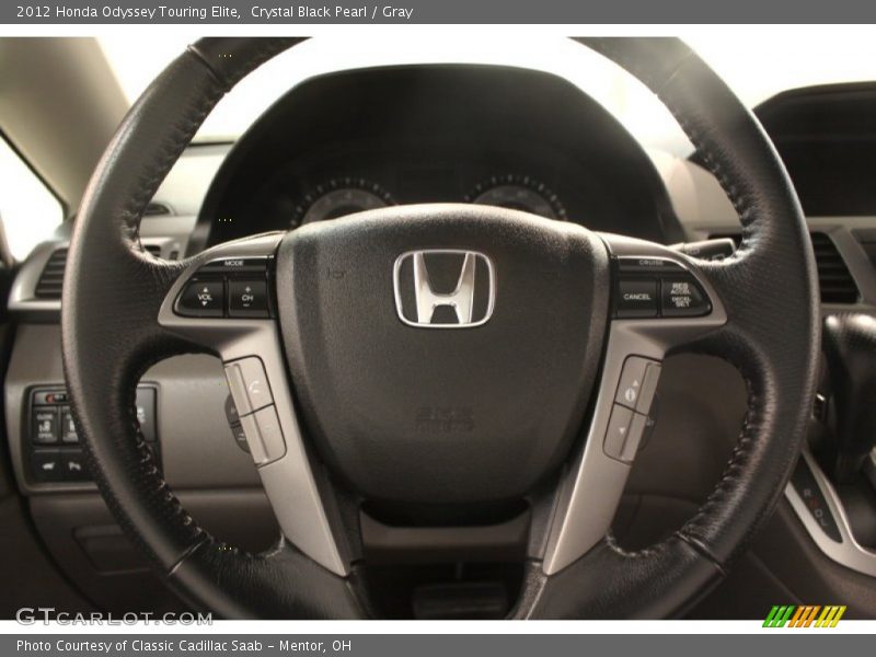 Crystal Black Pearl / Gray 2012 Honda Odyssey Touring Elite
