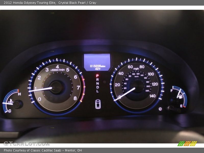 Crystal Black Pearl / Gray 2012 Honda Odyssey Touring Elite