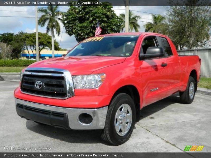 Radiant Red / Graphite Gray 2011 Toyota Tundra Double Cab