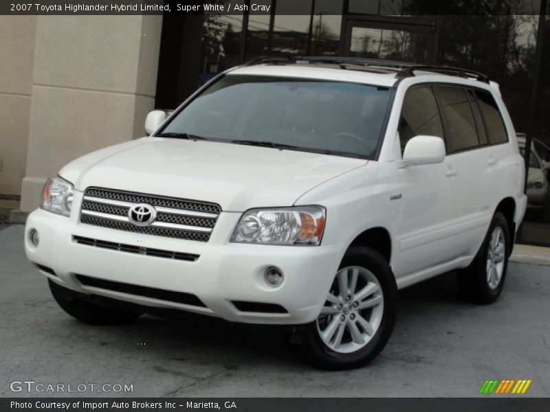 Super White / Ash Gray 2007 Toyota Highlander Hybrid Limited