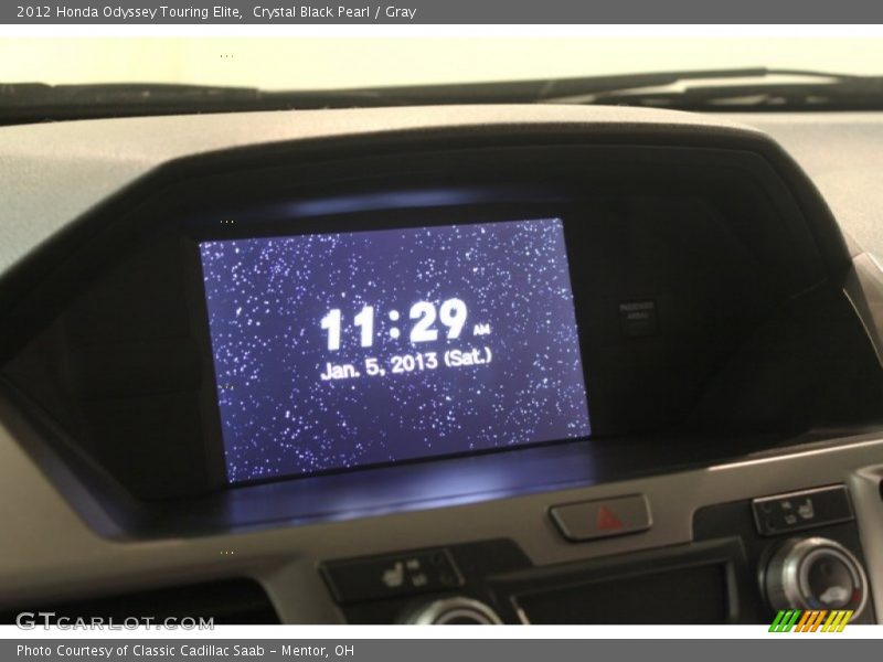 Crystal Black Pearl / Gray 2012 Honda Odyssey Touring Elite