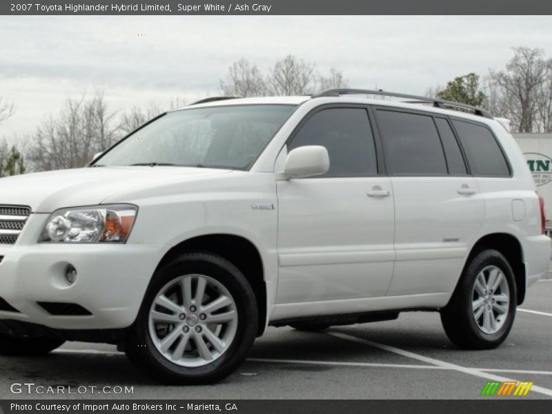 Super White / Ash Gray 2007 Toyota Highlander Hybrid Limited