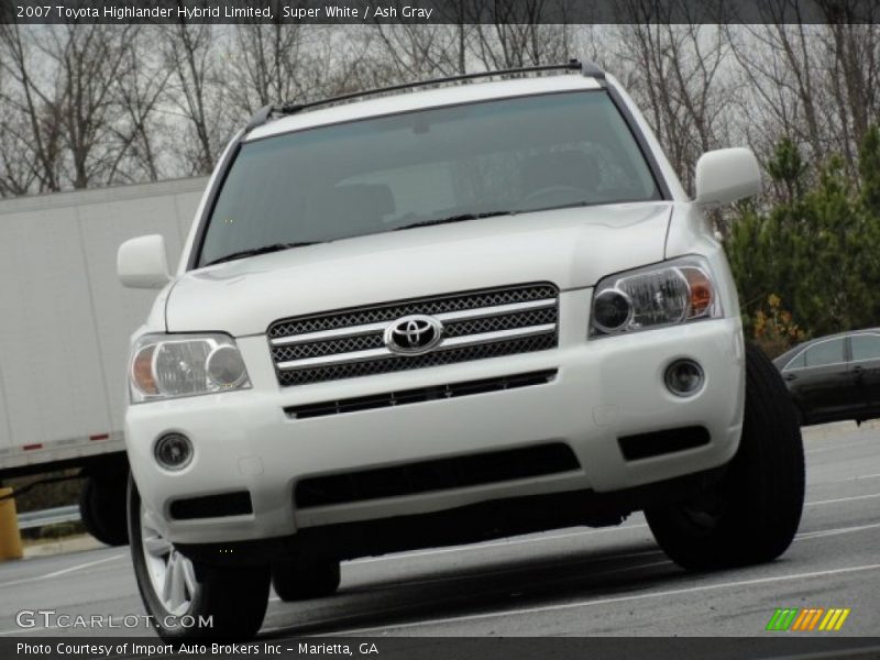 Super White / Ash Gray 2007 Toyota Highlander Hybrid Limited