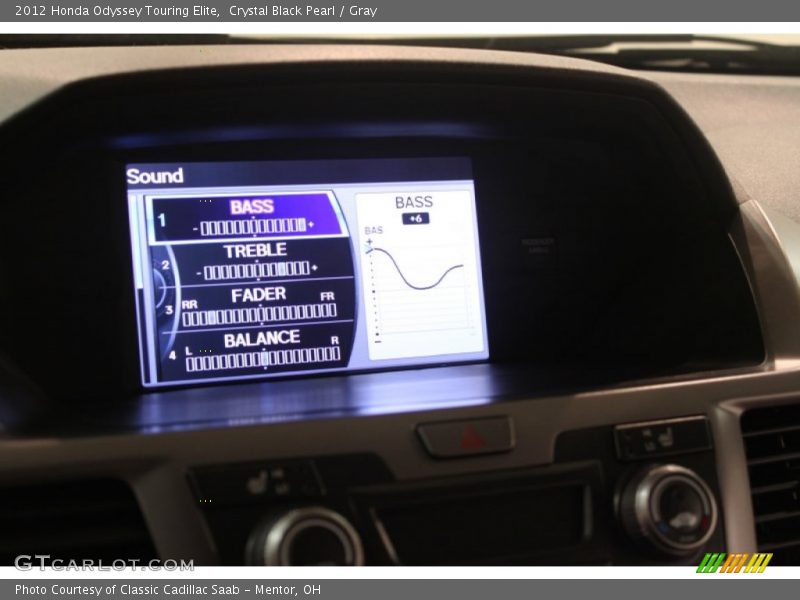 Crystal Black Pearl / Gray 2012 Honda Odyssey Touring Elite
