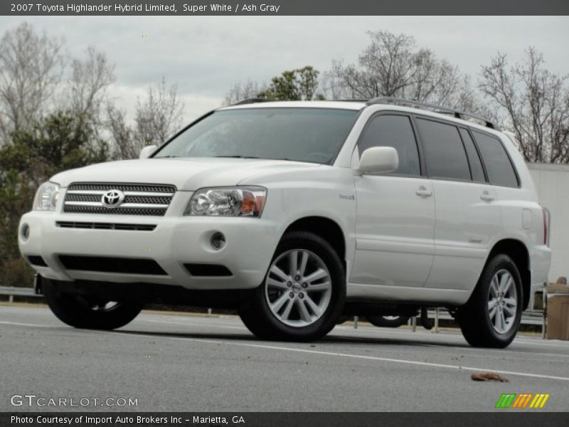 Super White / Ash Gray 2007 Toyota Highlander Hybrid Limited