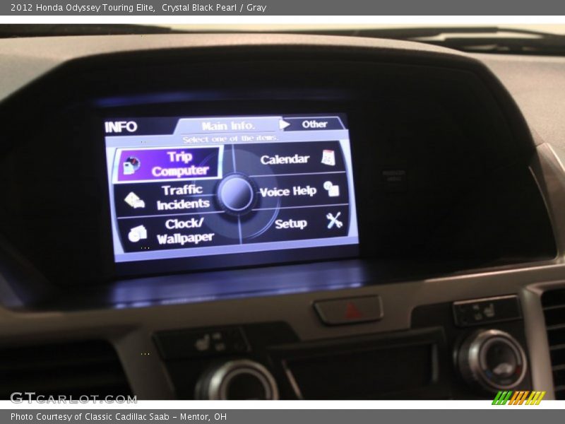 Crystal Black Pearl / Gray 2012 Honda Odyssey Touring Elite