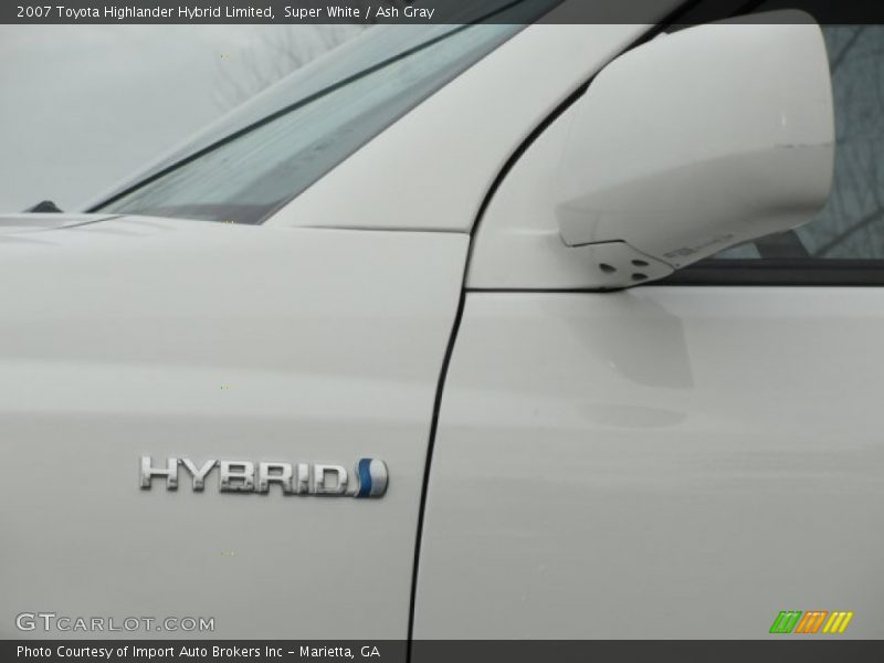 Super White / Ash Gray 2007 Toyota Highlander Hybrid Limited