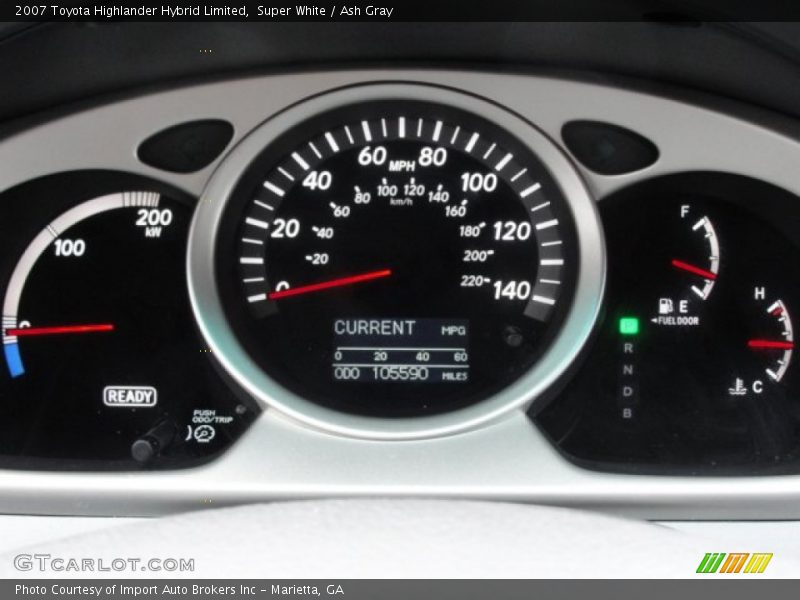 Super White / Ash Gray 2007 Toyota Highlander Hybrid Limited