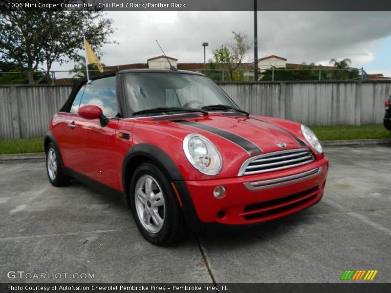 Chili Red / Black/Panther Black 2006 Mini Cooper Convertible