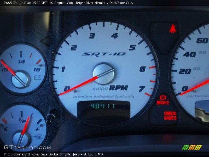 Bright Silver Metallic / Dark Slate Gray 2005 Dodge Ram 1500 SRT-10 Regular Cab