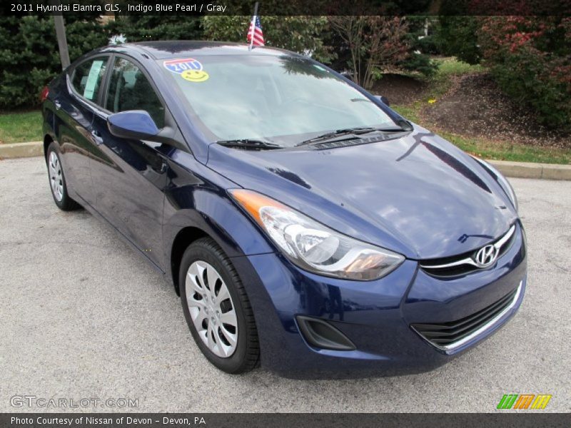 Indigo Blue Pearl / Gray 2011 Hyundai Elantra GLS