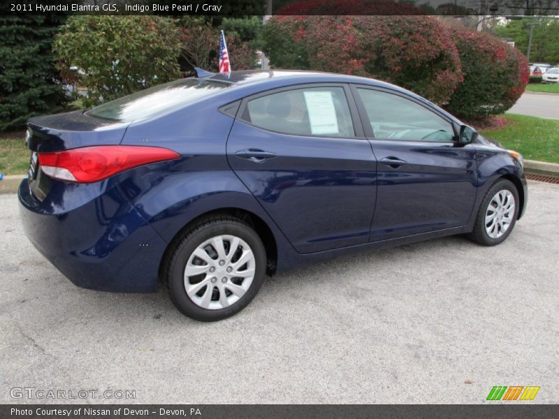 Indigo Blue Pearl / Gray 2011 Hyundai Elantra GLS