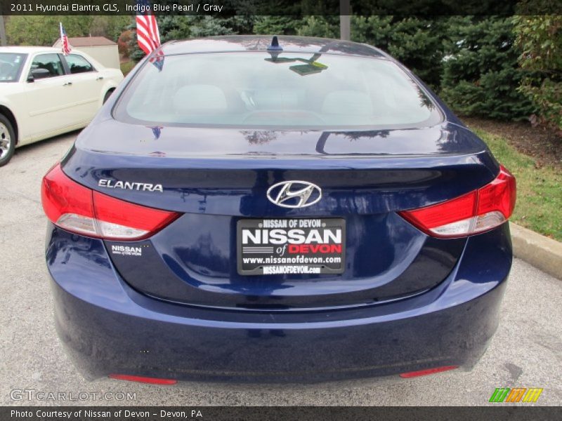 Indigo Blue Pearl / Gray 2011 Hyundai Elantra GLS