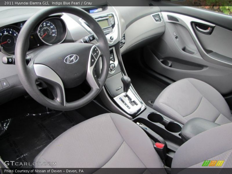 Indigo Blue Pearl / Gray 2011 Hyundai Elantra GLS