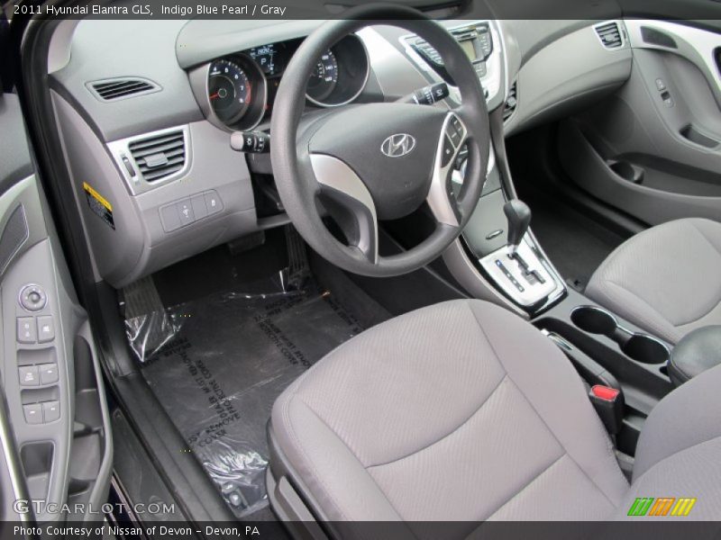 Indigo Blue Pearl / Gray 2011 Hyundai Elantra GLS