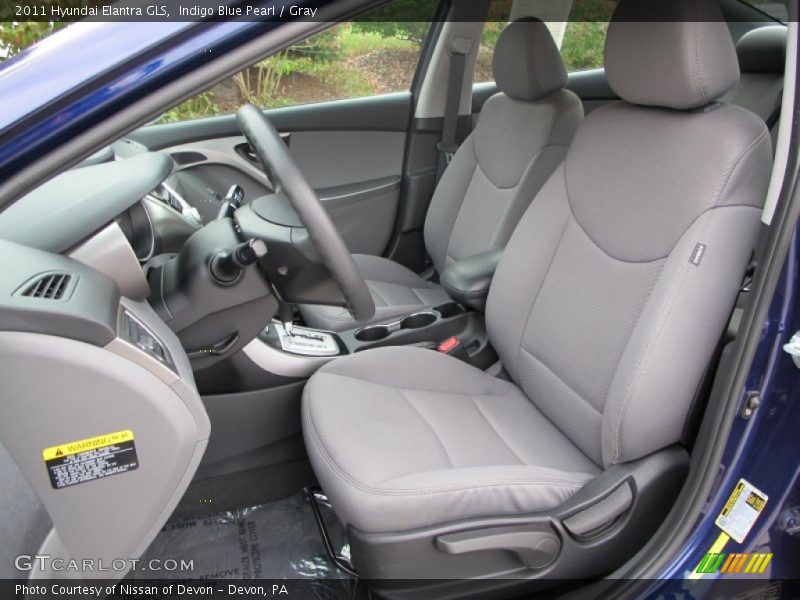 Indigo Blue Pearl / Gray 2011 Hyundai Elantra GLS