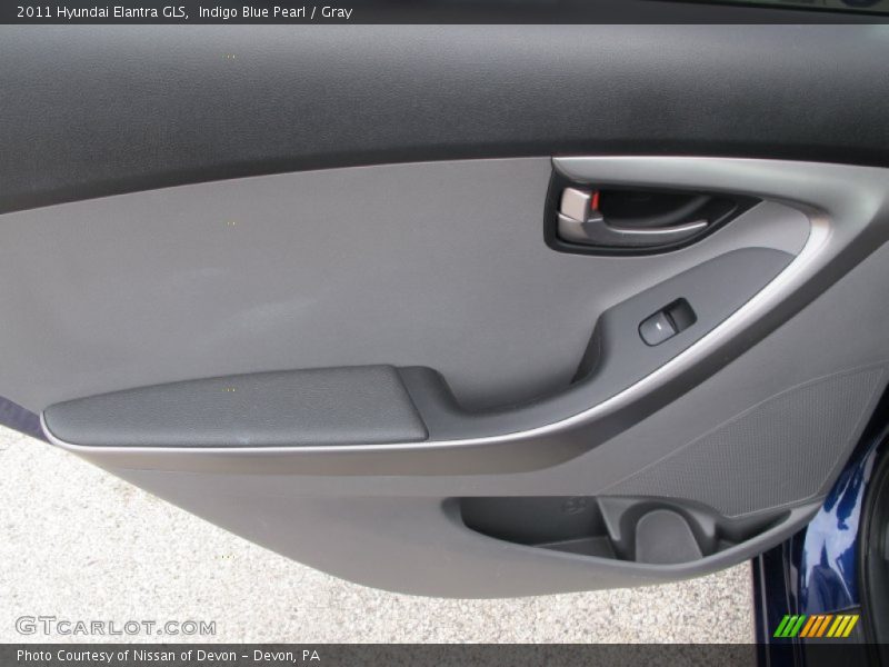 Indigo Blue Pearl / Gray 2011 Hyundai Elantra GLS